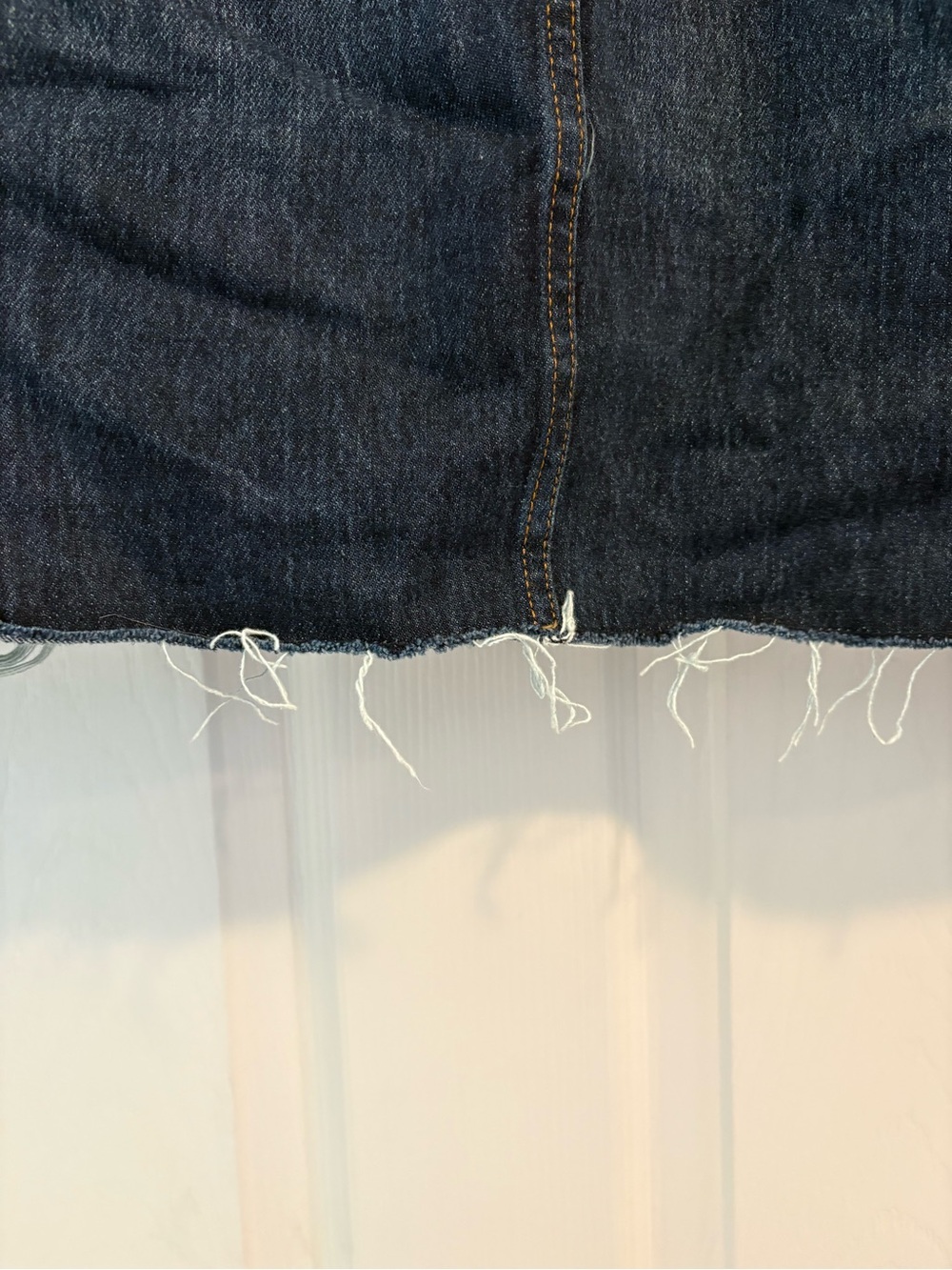 Time and Tru Distressed Dark Blue Denim Mini Skirt - Picture 10 of 16